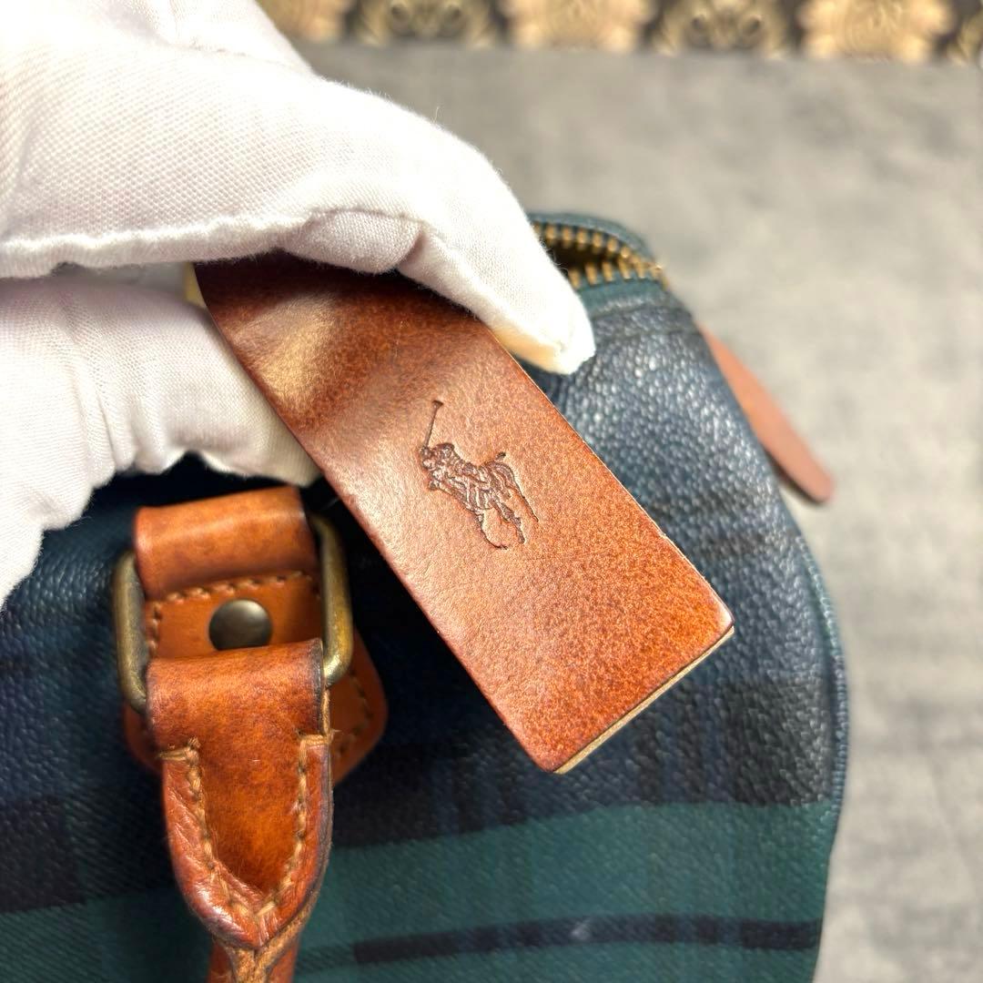 【美品】ラルフローレン ミニボストンバッグ ビンテージ PVC 付属品有