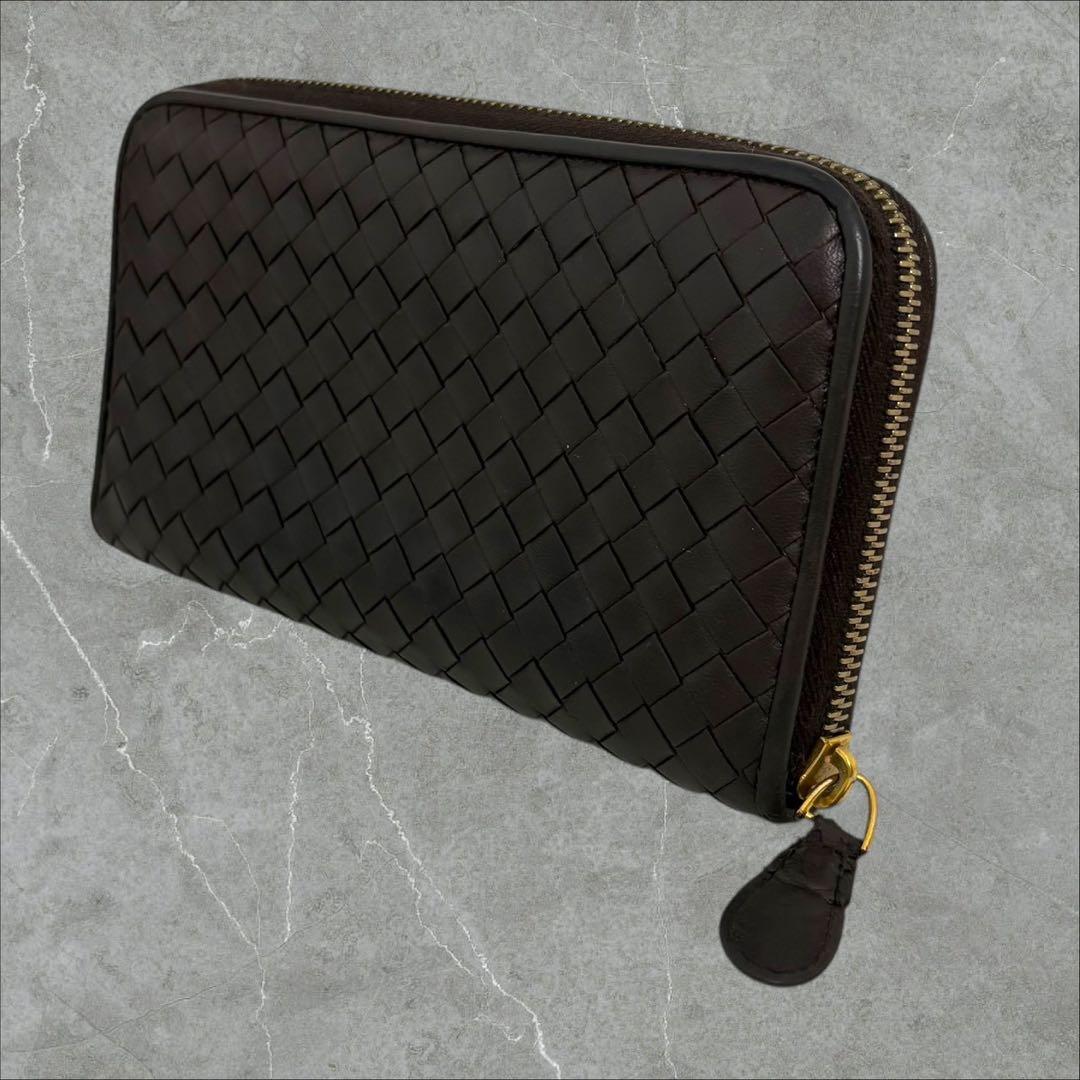 極美品✨ ボッテガヴェネタ イントレチャート　長財布 ラウンドファスナー