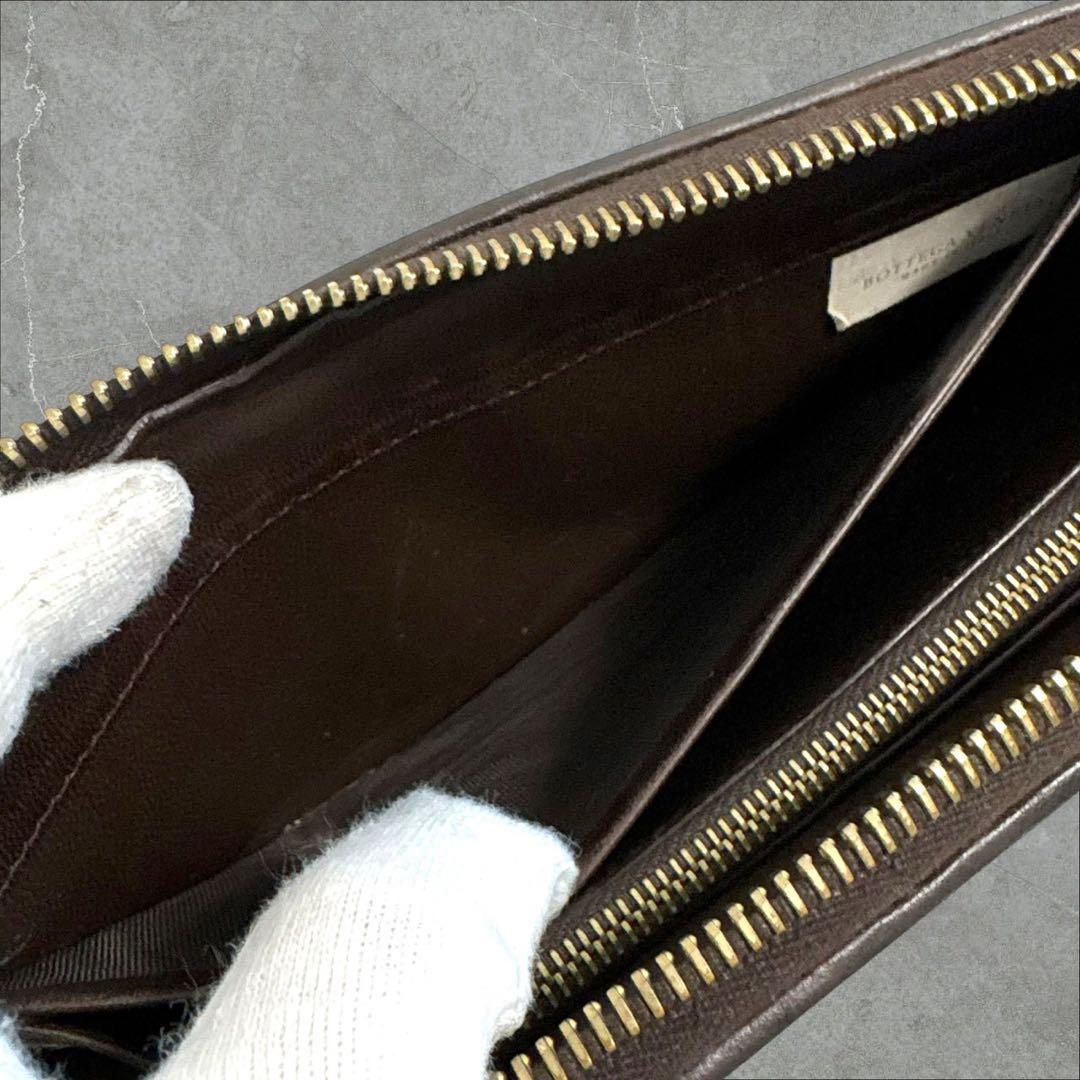 極美品✨ ボッテガヴェネタ イントレチャート　長財布 ラウンドファスナー