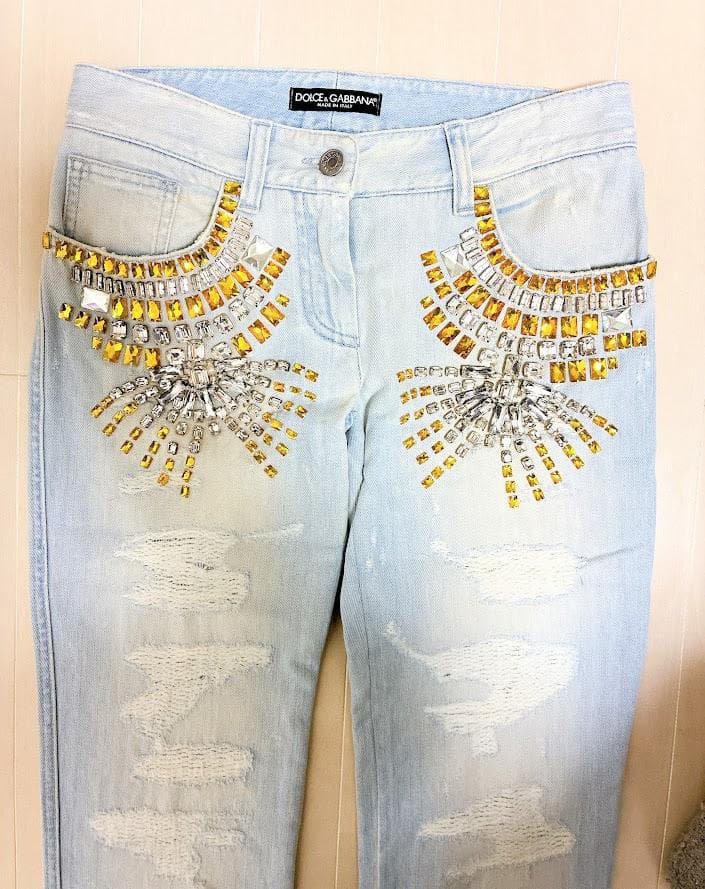 ２点おまとめ なぉさん専用 【美品 】ドルチェ＆ガッバー ビジュー付きデニム