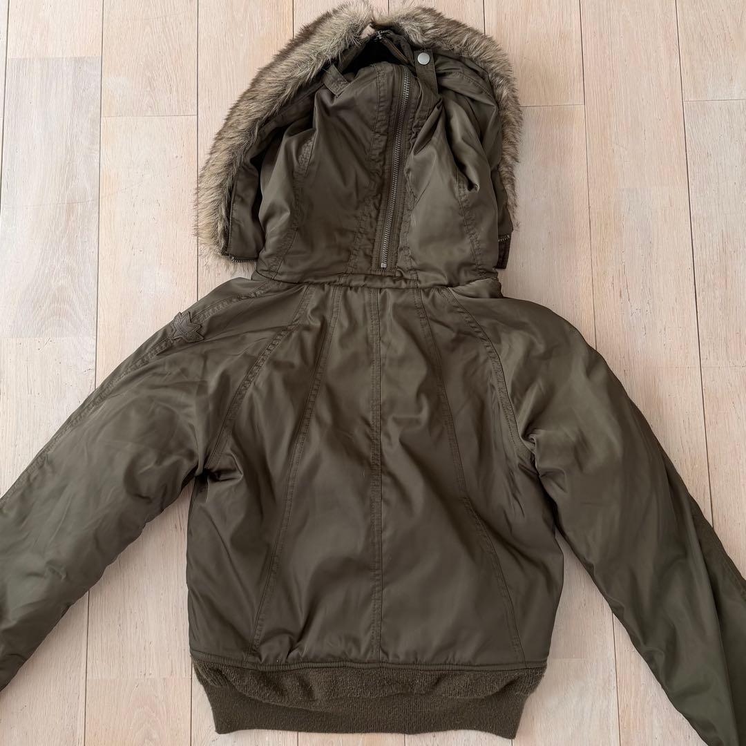 ファー付きオリーブミリタリージャケット
