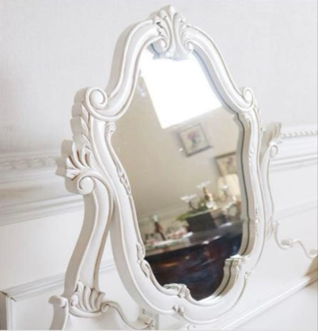 ドレッサー★マホガニー家具★シャビーホワイト★白家具★アンティーク調★輸入家具