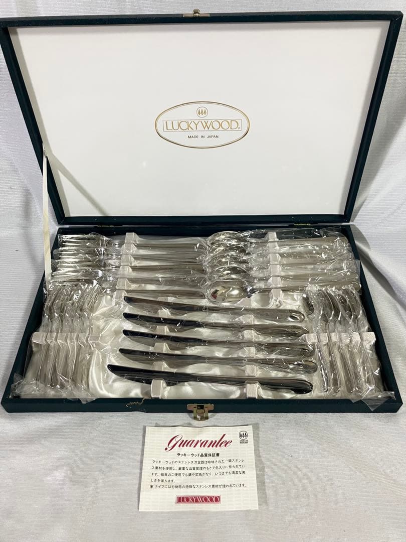 未使用 ラッキーウッド カトラリーセット 25本　スプーン フォーク ナイフ　②