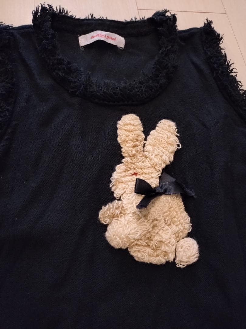 【２点セット】ワンダフルワールド　おすわりうさぎ　スカート＆ニット