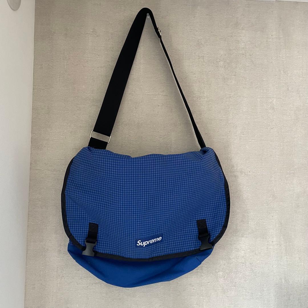 Supreme ブルー チェック柄 メッセンジャーバッグ