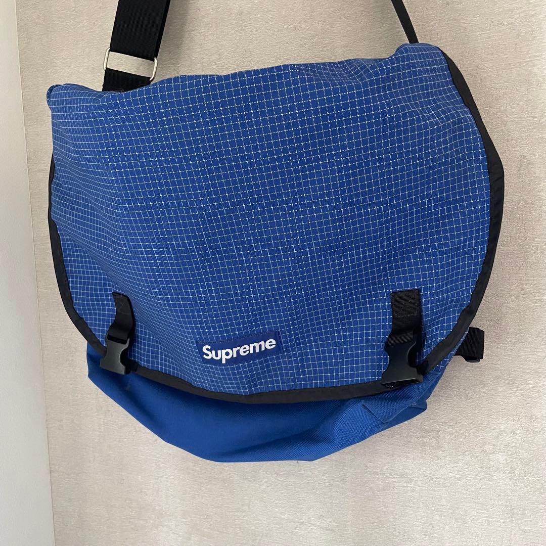 Supreme ブルー チェック柄 メッセンジャーバッグ