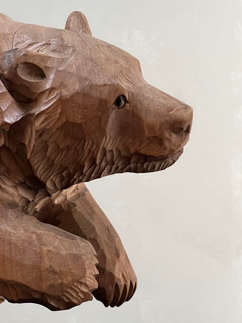 70'sアイヌ民藝　木彫り熊／ヴィンテージ木彫熊 郷土玩具 農民美術 北海道民芸