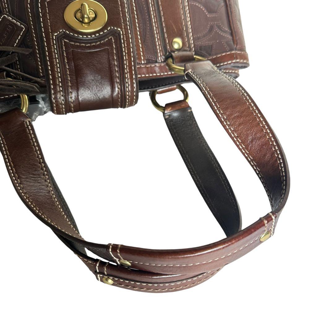 コーチ ハンドバッグ ハンプトンズ レザー　ターンロック　シグネチャー