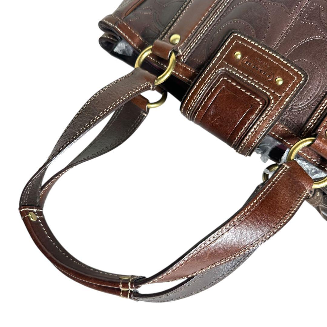 コーチ ハンドバッグ ハンプトンズ レザー　ターンロック　シグネチャー