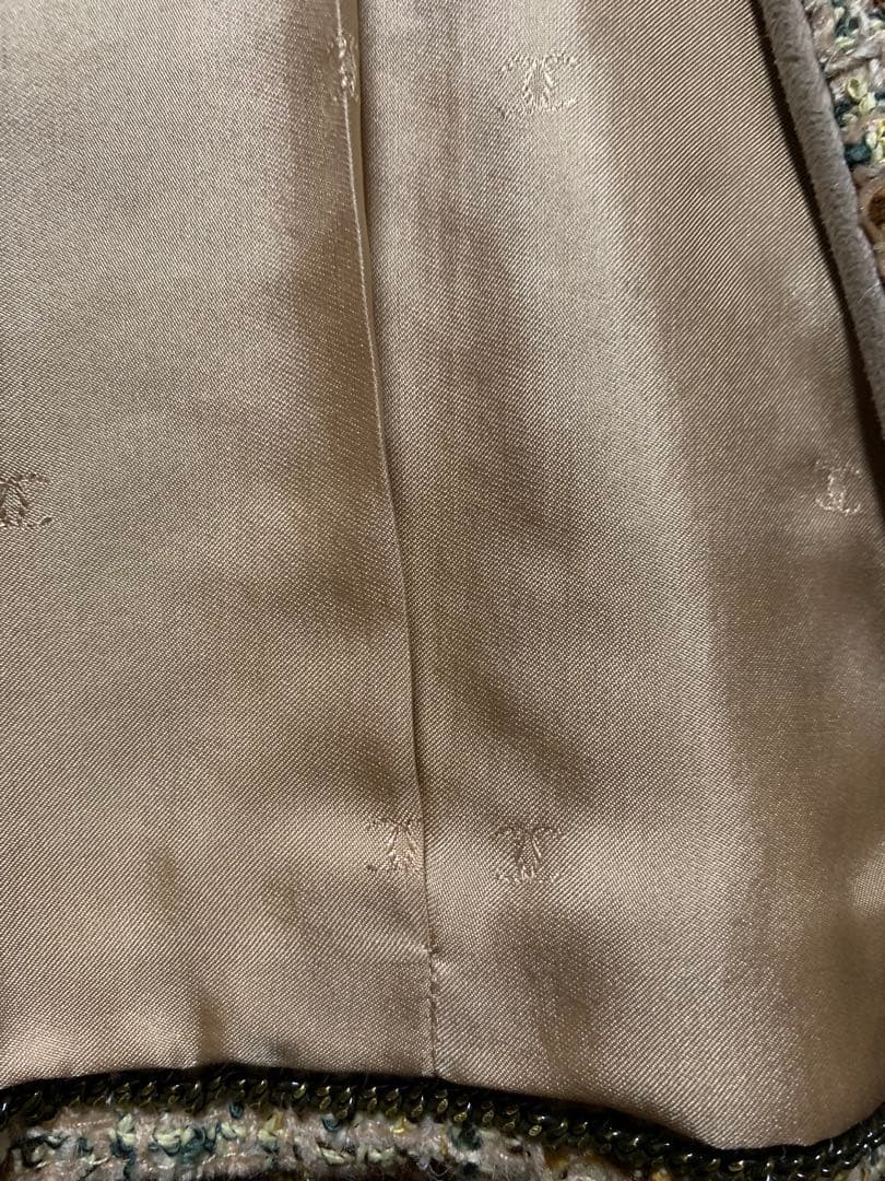 ⁇*様 CHANEL ツイードジャケット× スカート セットアップベージュ系