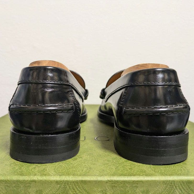 美品　GUCCI　インターロッキングG　ローファー　黒　38 1/2