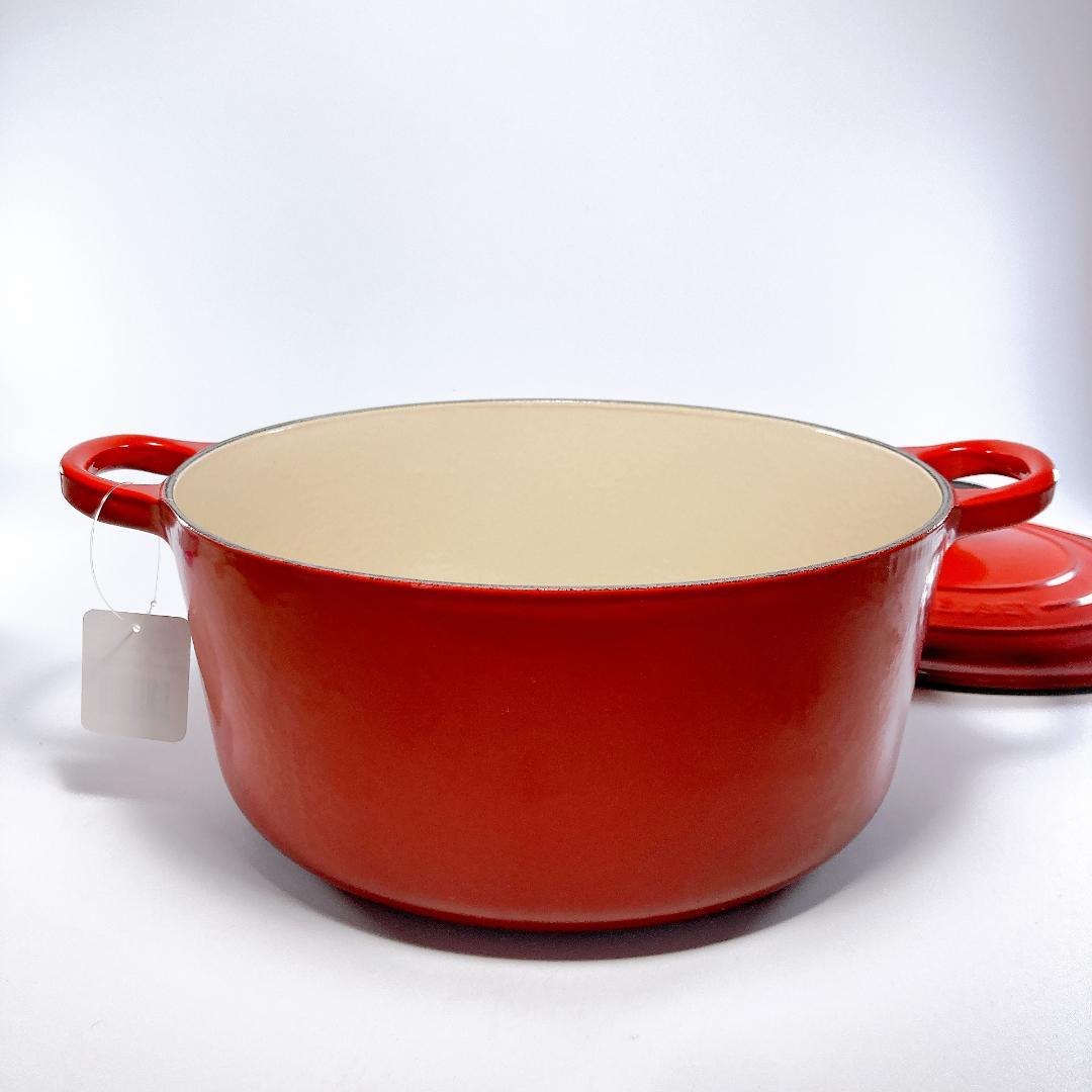 ルクルーゼ ココット 24cm チェリーレッド 両手鍋　|3349|☆