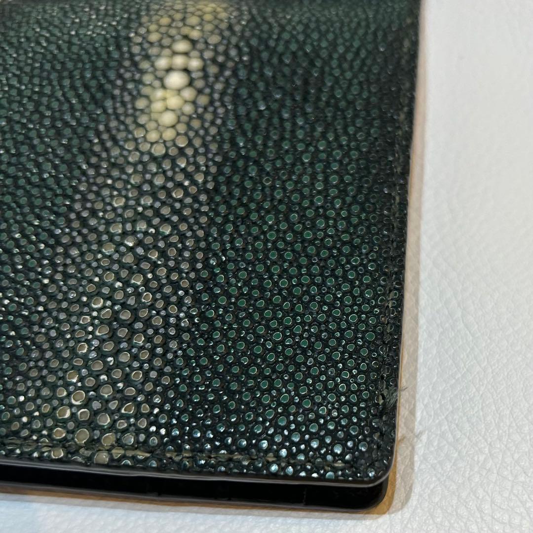 【希少】美品 KUBERA 9981 クベラ エイ革 マネークリップ グリーン