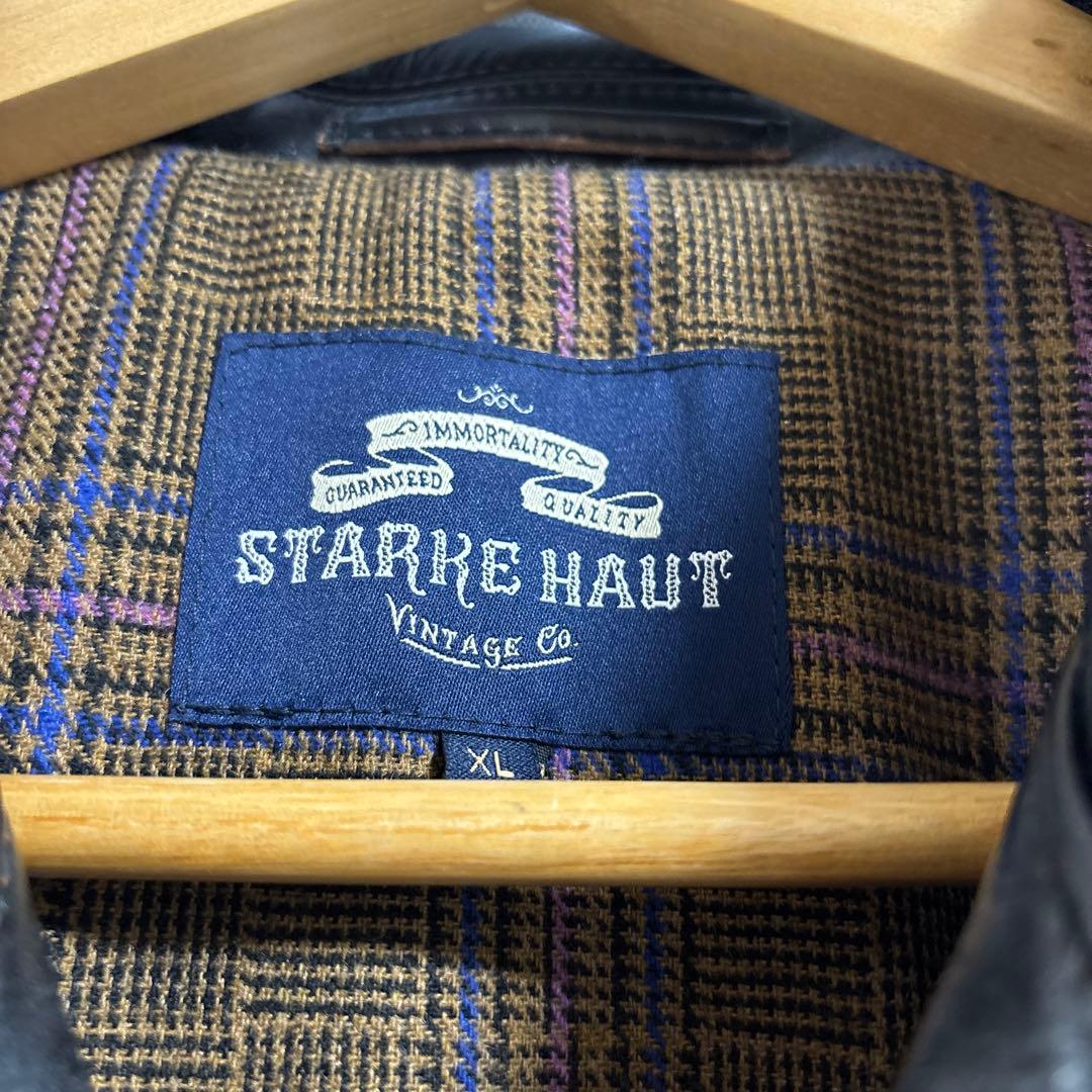 STARKEHAUT ライダース ベジタン 馬革 茶芯 ライトニング 新品