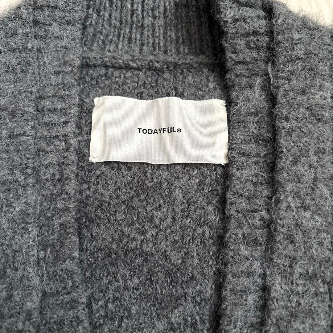 todayful brushd V neckカーディガン