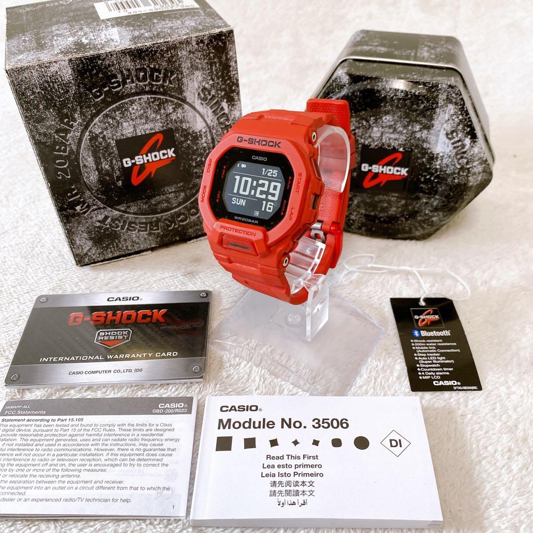 希少 美品　カシオ　G-SHOCK　GBD-200RD-4JF　レッド　限定品