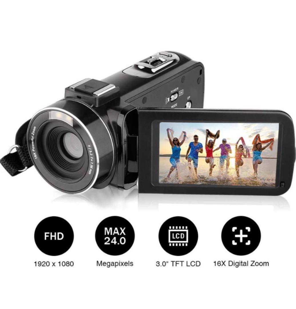 Kenuo ビデオカメラ デジタルビデオカメラ 2400万画素 1年保証格安