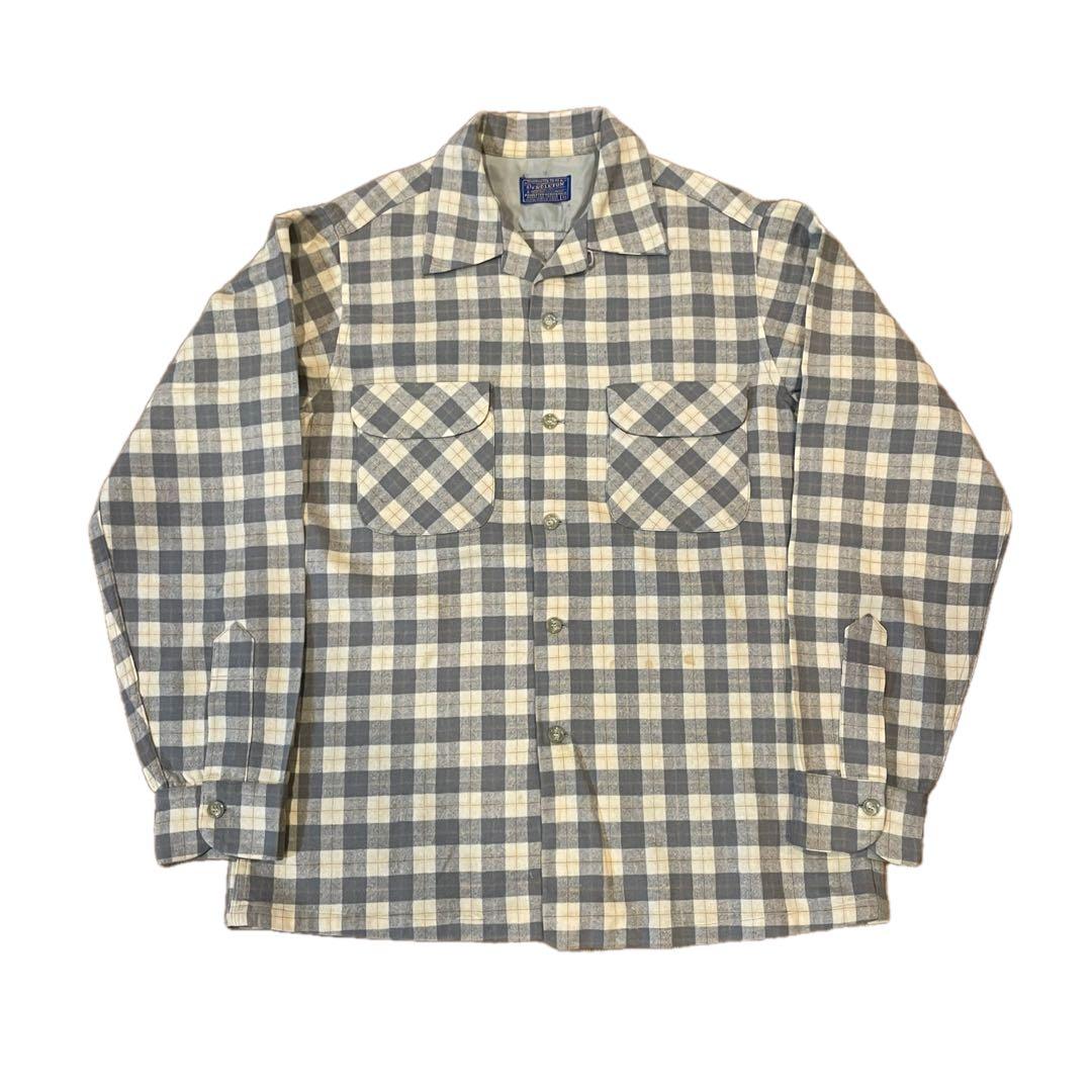 デ*ス様 50s~ pendleton オープンカラーチェックシャツ