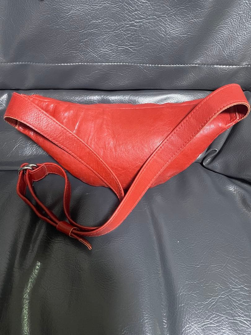 Schott レザー ボディバッグ レッド