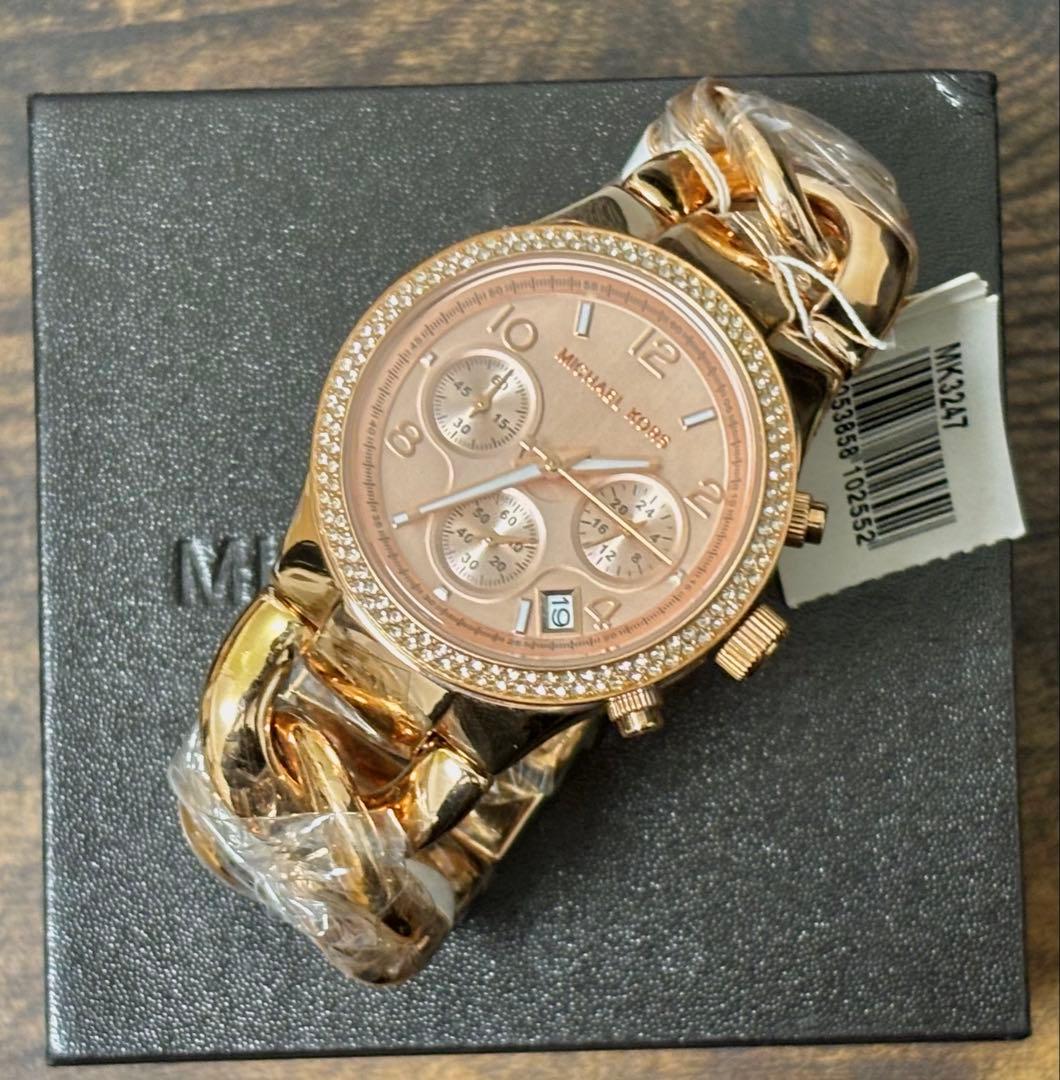 【ゆう様】マイケルコース ピンクゴールド チェーンブレスレット クロノグラフ時計