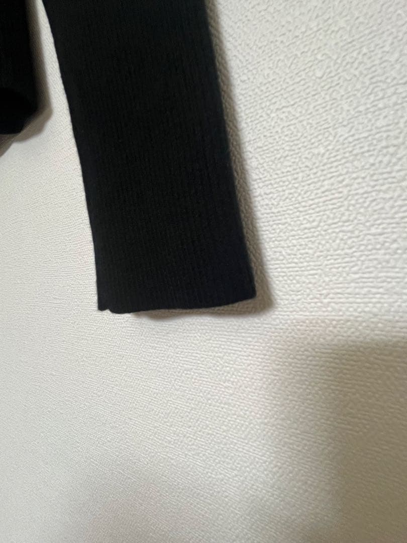 キャバン　コットンカシミヤリブ モックネックプルオーバー　ブラック