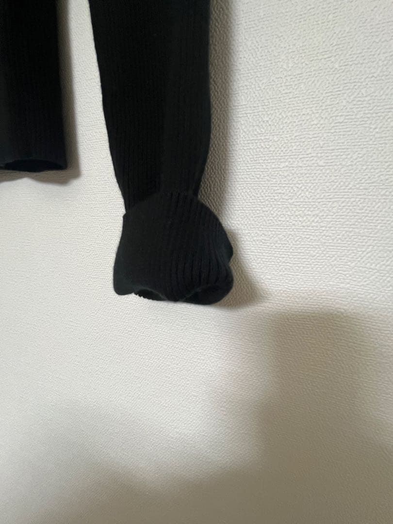 キャバン　コットンカシミヤリブ モックネックプルオーバー　ブラック