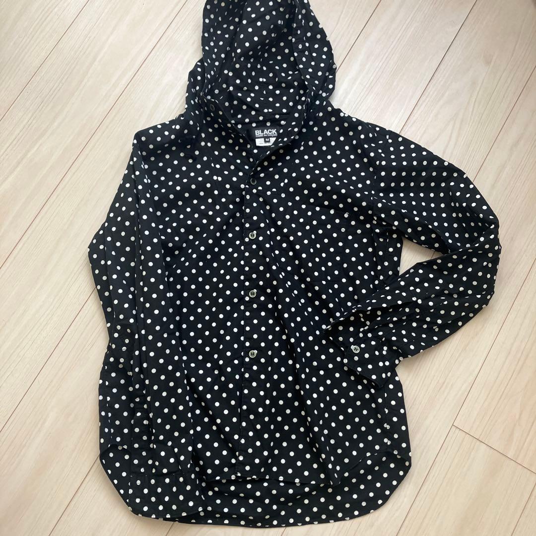 BLACK COMME des GARÇONS ドット　シャツ ブラウス　フード