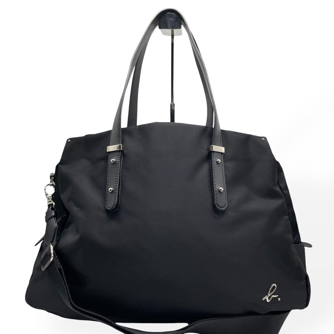 極美品　agnes b. VOYAGE　2way ボストンバッグ　ショルダー　黒