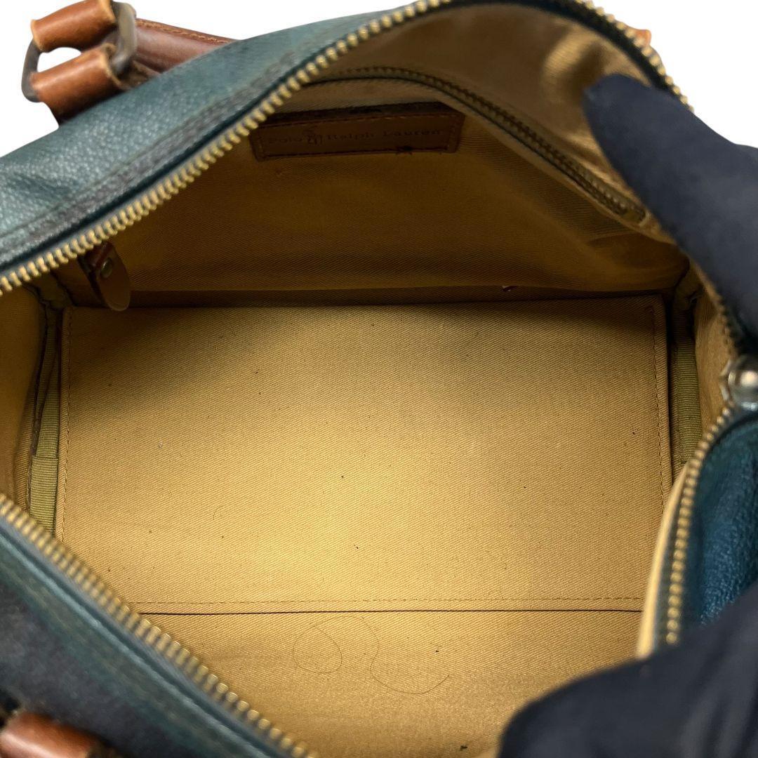 美品　POLO　ポロラルフローレン　ボストンバッグ　チェック レザー 7