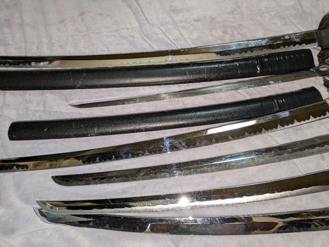 模造刀　6本セット　太刀　脇差　鞘無し　鍔割れ　ジャンク