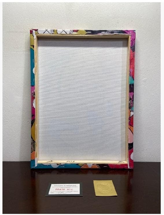 【世界限定100枚】DEATH NYC 布製額付き 現代アート KAWS アリス