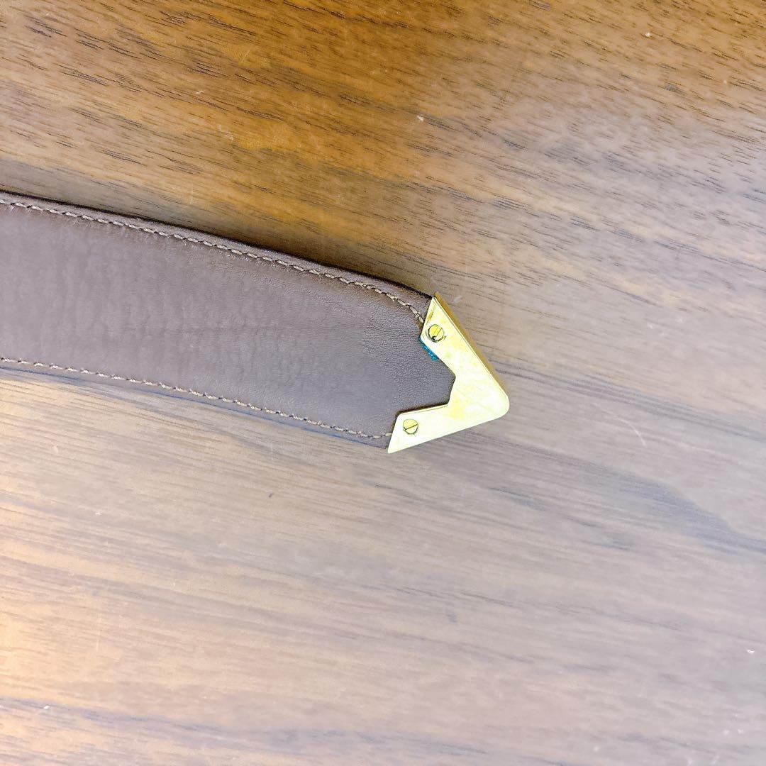 CELINE セリーヌ レザーベルト ブラウン ゴールドバックル ビジネス