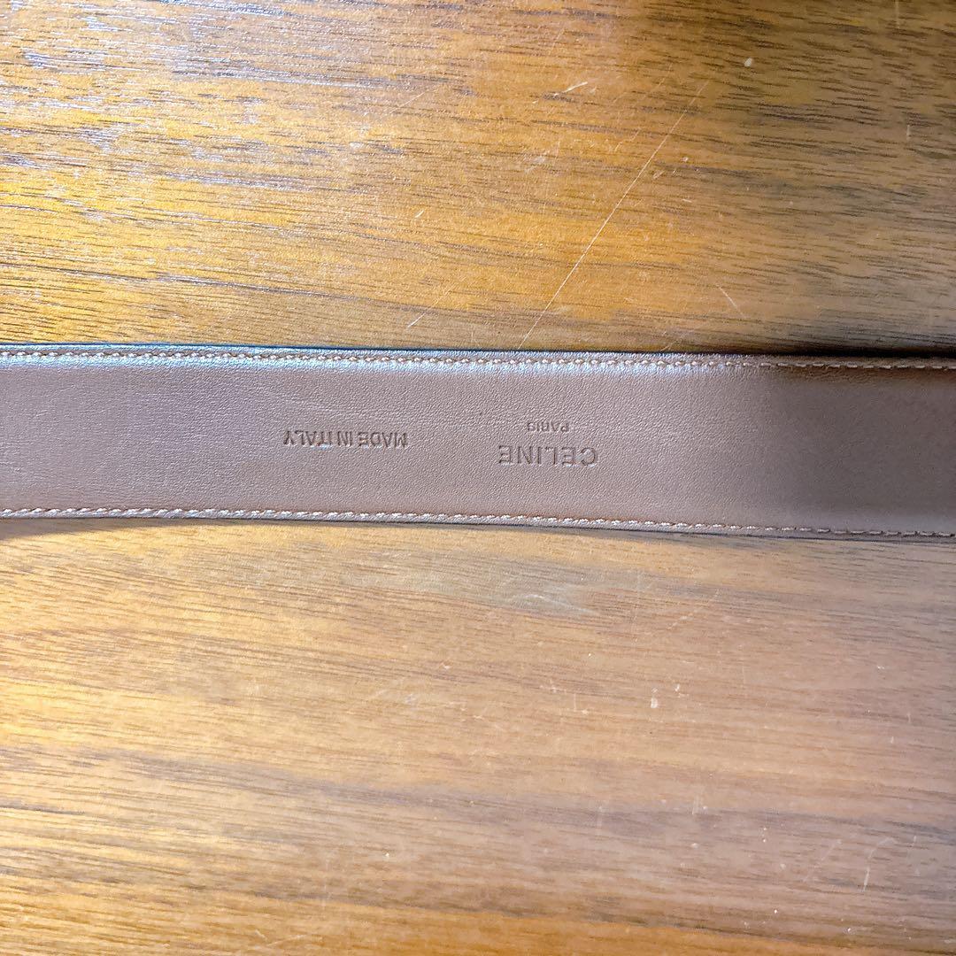 CELINE セリーヌ レザーベルト ブラウン ゴールドバックル ビジネス