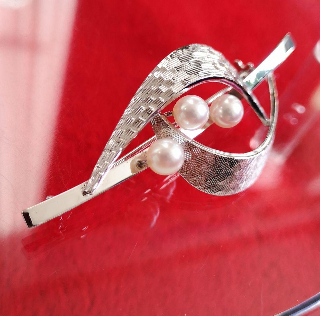 MIKIMOTO ブローチ 美品 アコヤ真珠 5mm シルバー製