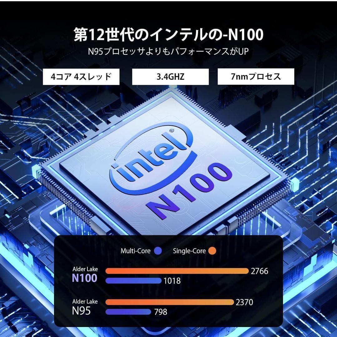 ミニPC 第12世代インテル intel 高速 DDR4 16GB+512GB
