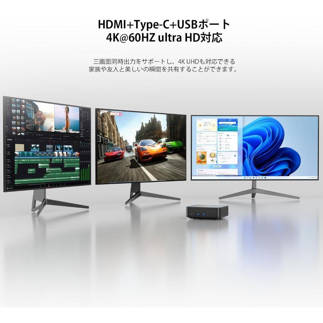 ミニPC 第12世代インテル intel 高速 DDR4 16GB+512GB