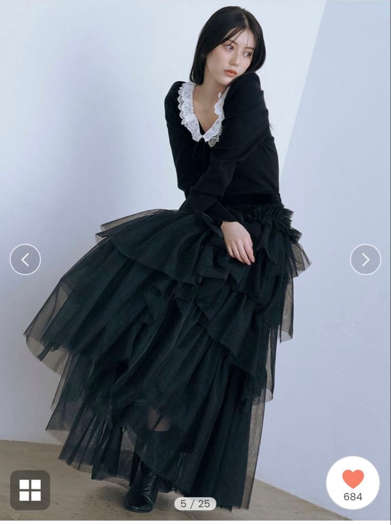 【新品未使用】SNIDEL フリルネックニットプルオーバー