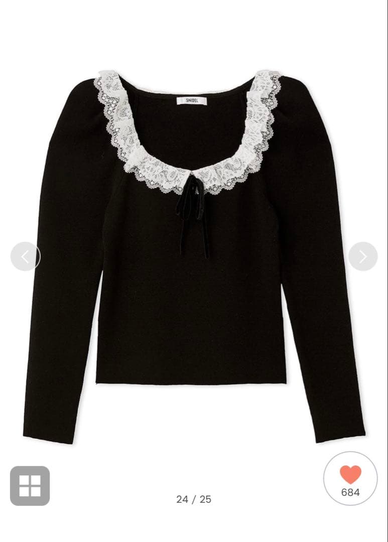 【新品未使用】SNIDEL フリルネックニットプルオーバー