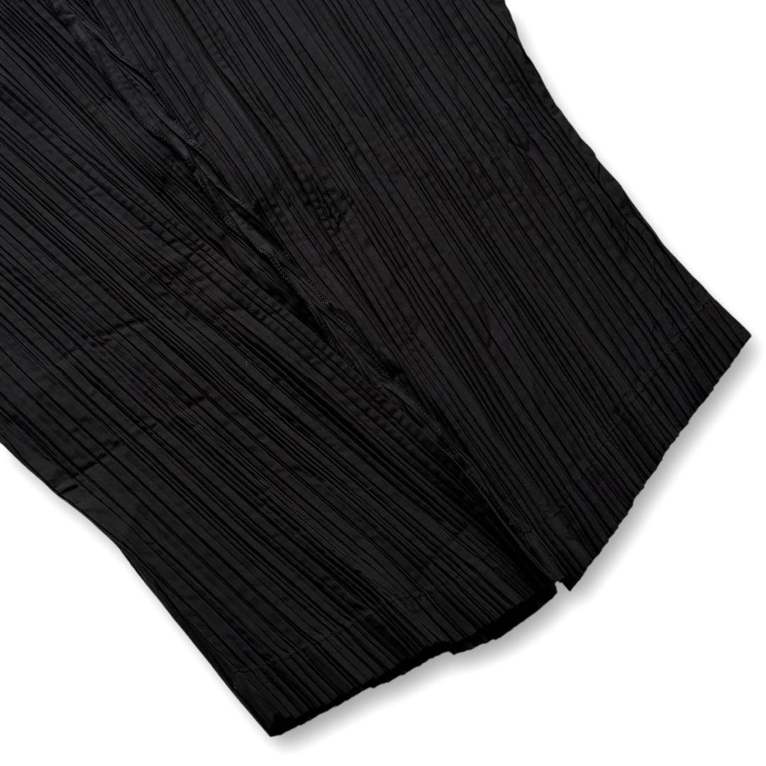 タグ付未使用★イッセイミヤケ 80s 筆タグ プリーツカーディガン イカ 黒 M