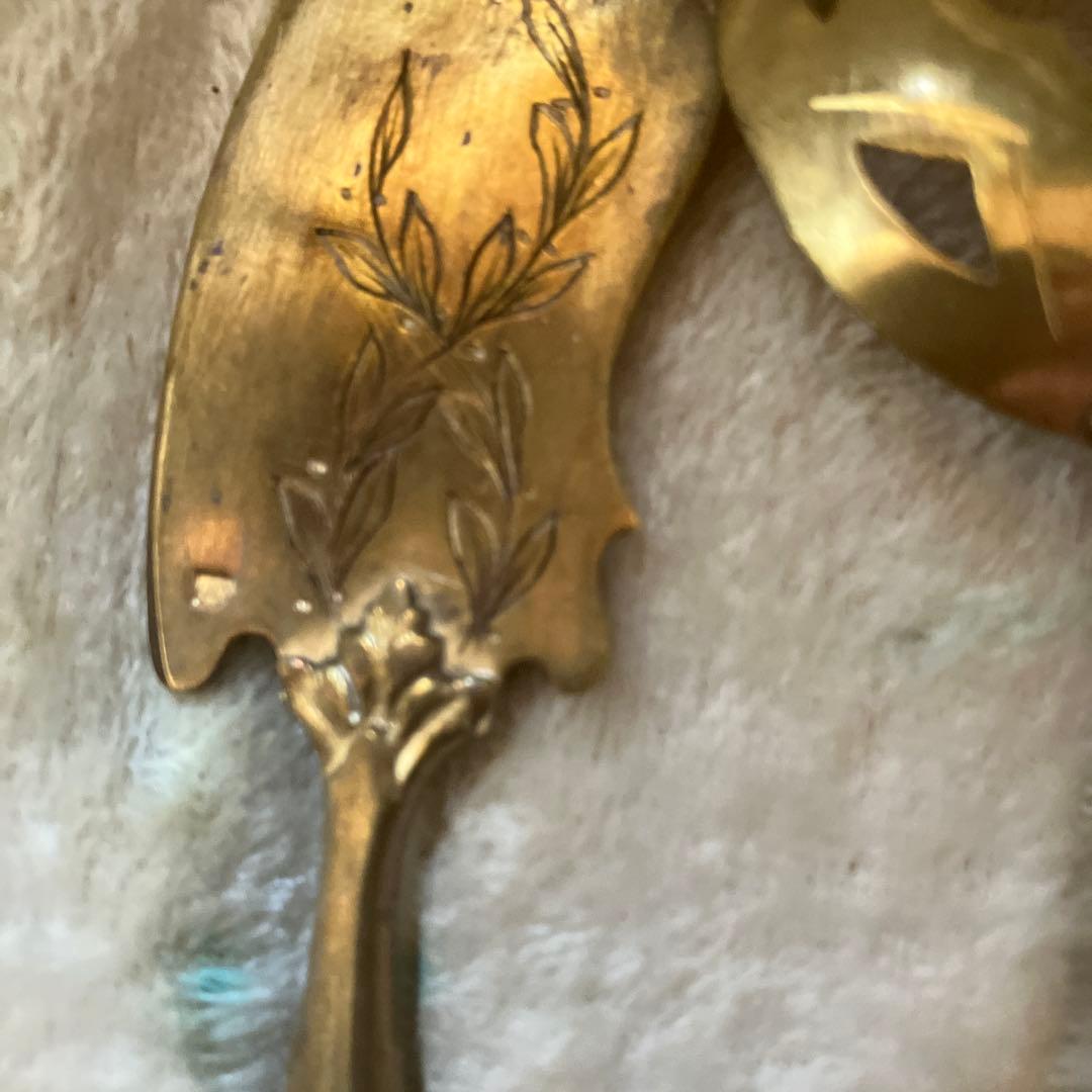 フランスアンティークサービングセット　サーバーセット　シルバープレート