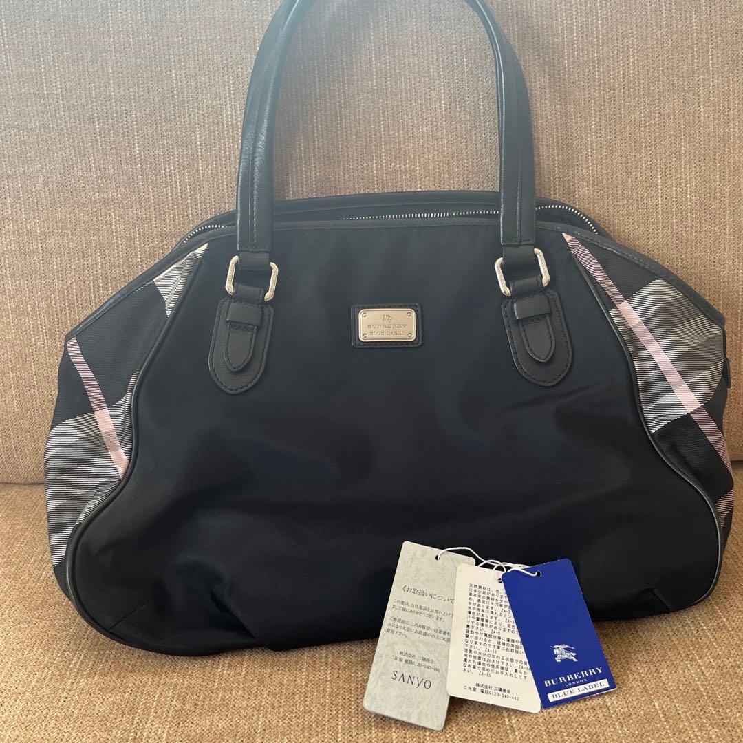 バーバリーブルーレーベル　ボストンバッグ　ブラック
