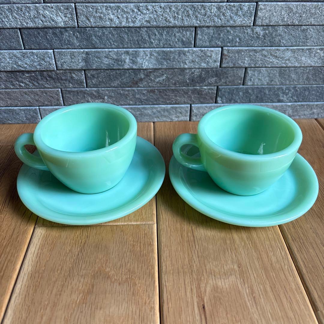 BUCO様ファイヤーキングパイ&サラダプレート2セット＋カップ＆ソーサー2セット