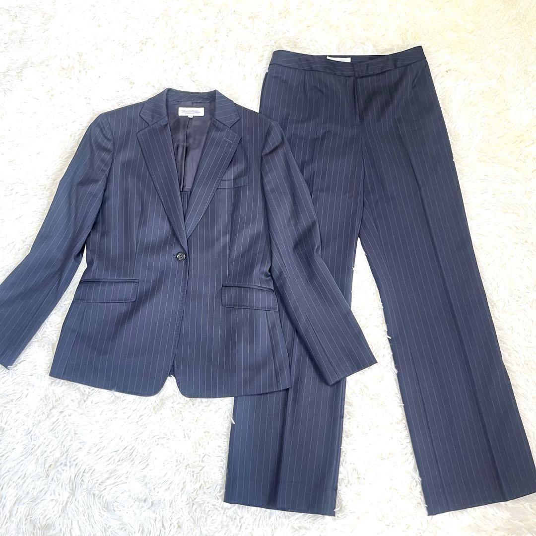 美品　ブルックスブラザーズ　パンツスーツ L 背抜き　ストライプ　1B ビジネス