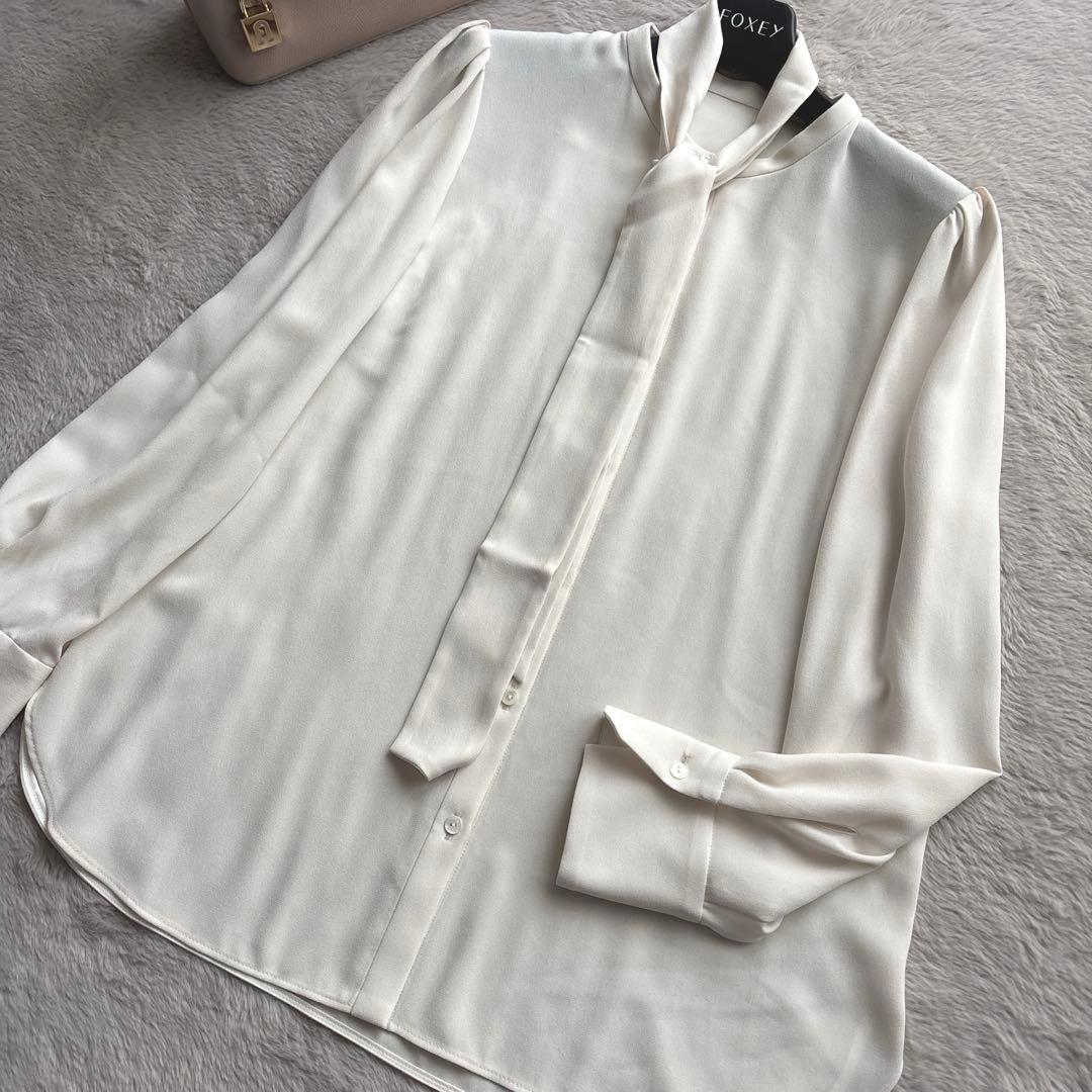 EPOCA エポカソフトジョーゼット ボウタイブラウス リボン とろみブラウス