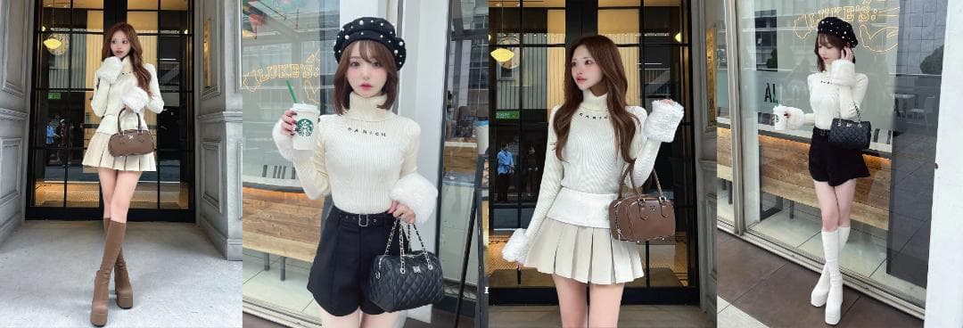 ダーリッチ darich スムースファーリブニットトップス アイボリー IVO