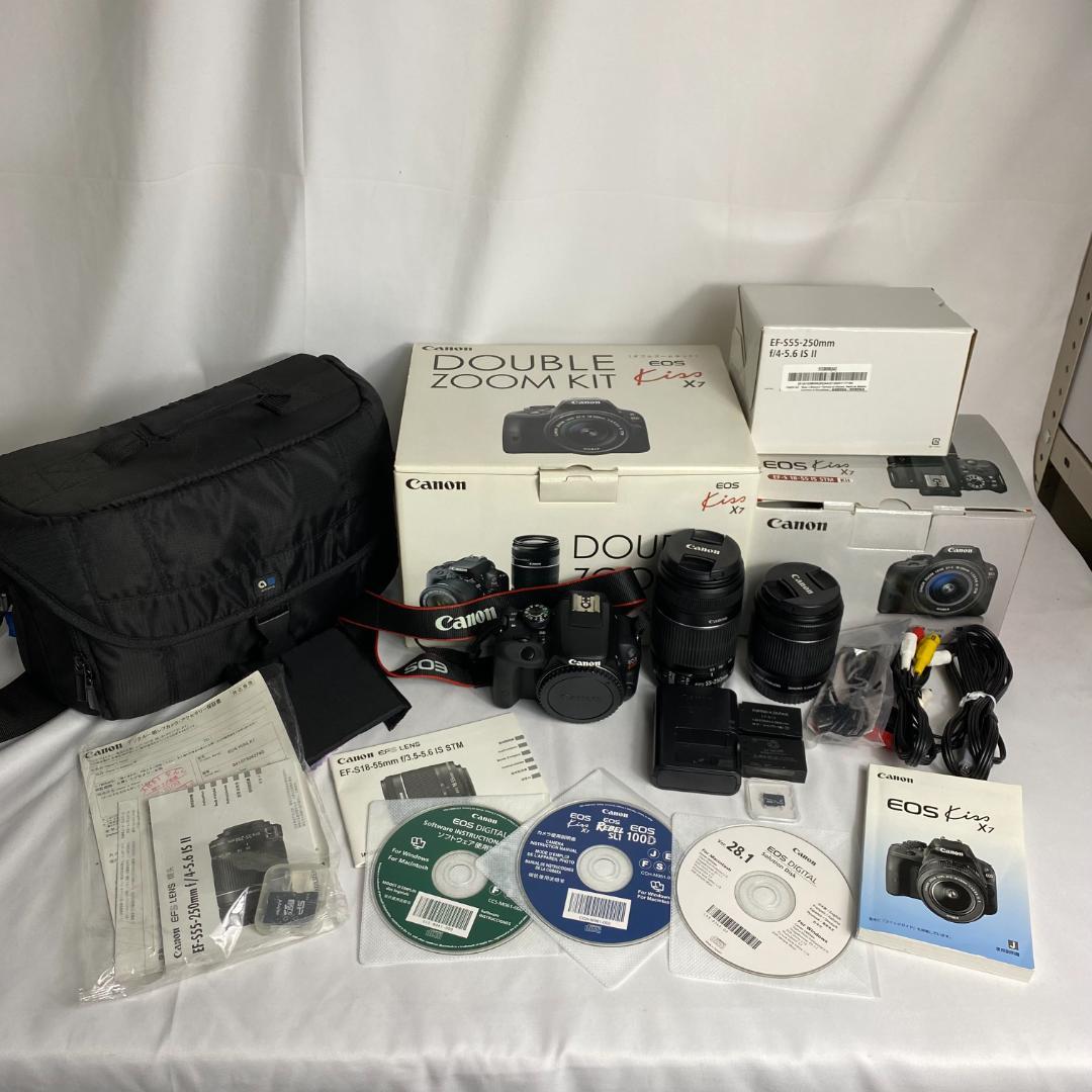 ★Canon EOS Kiss X7 キャノン ダブルズームキット バッグ付き