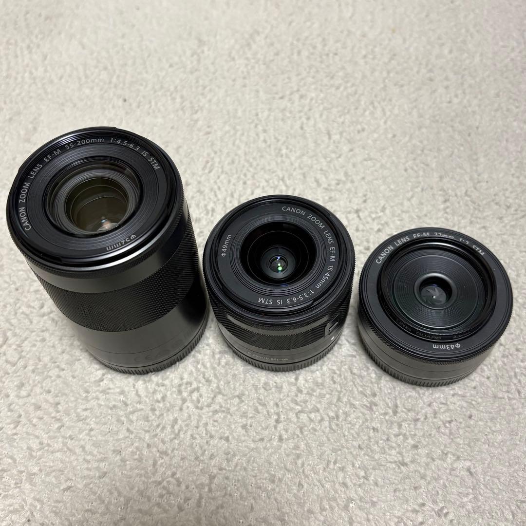 《中古》Canon EOS M3 ダブルレンズキット＋別売りレンズ付属品付き