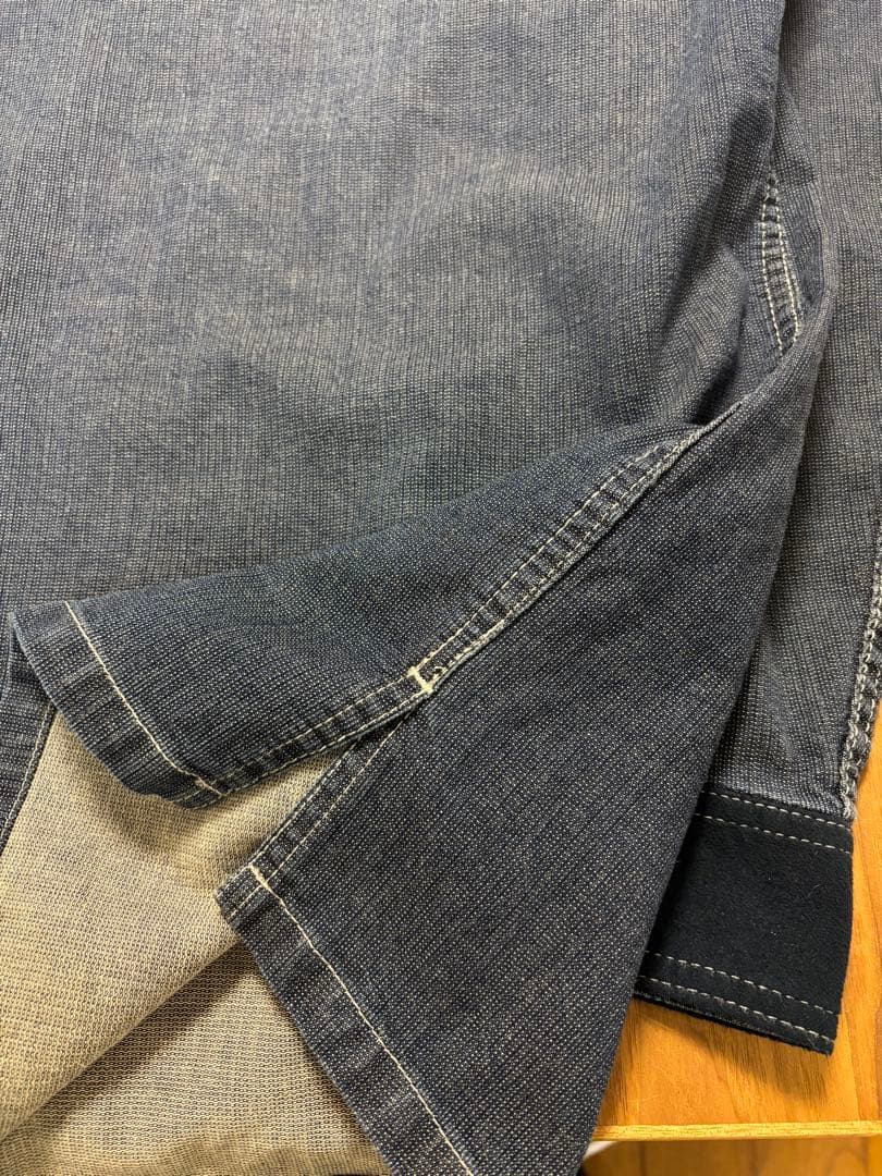 未使用◇SINA COVA◇シナコバ◇胸元刺繍 インディゴ染めシャツ◇4L