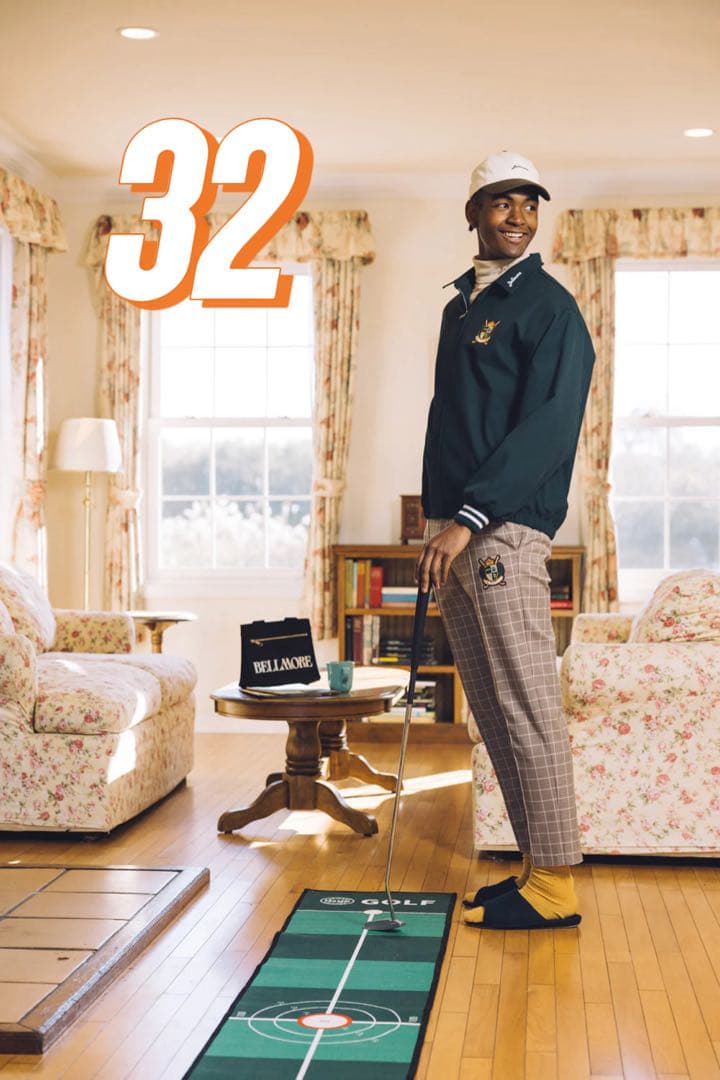 BELLMOREゴルフ　チェック柄 ゴルフパンツ 32