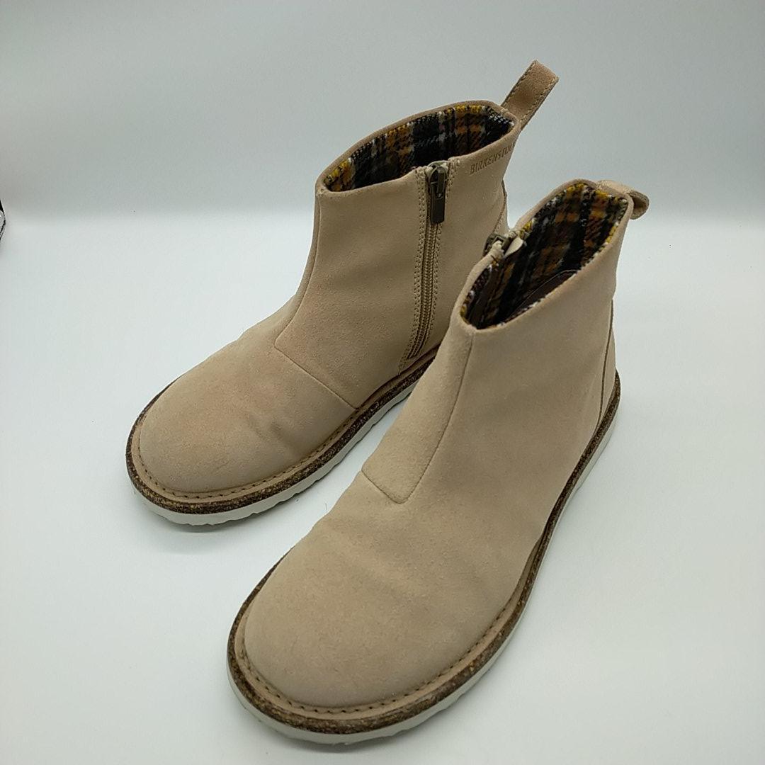 美品　ビルケンシュトック　メルローズ　サイドジップ　ブーツ　ベージュ　24.5